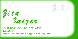 zita kaizer business card